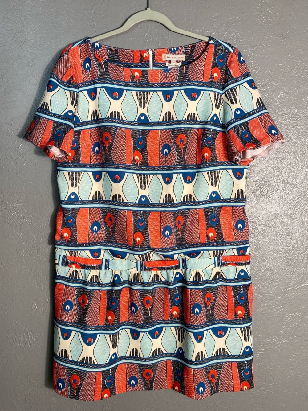 Paul & Joe Sister Women's Shift Dress L Geometric Art Print Parisian Designer